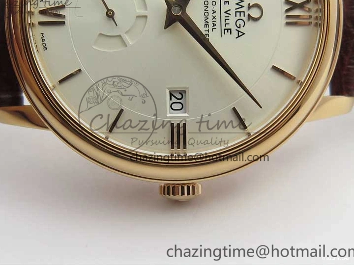 0422 De Ville Prestige Real PR RG ZF 1:1 Best Edition White Dial on Brown Leather Strap MIYOTA HighPerformance 7939